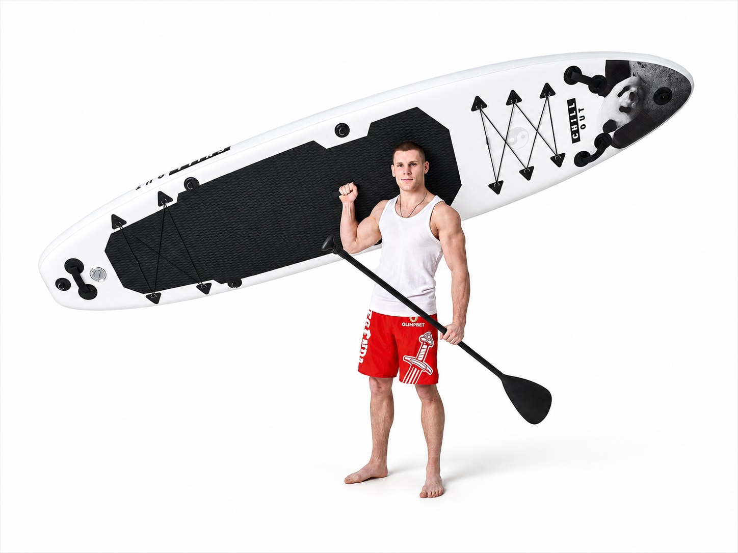 Сапборд PaddleBoard Galaxy 11 на белом фоне